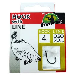 Frenetic 4-es 70 cm fekete előkötött horog 10 db/csomag