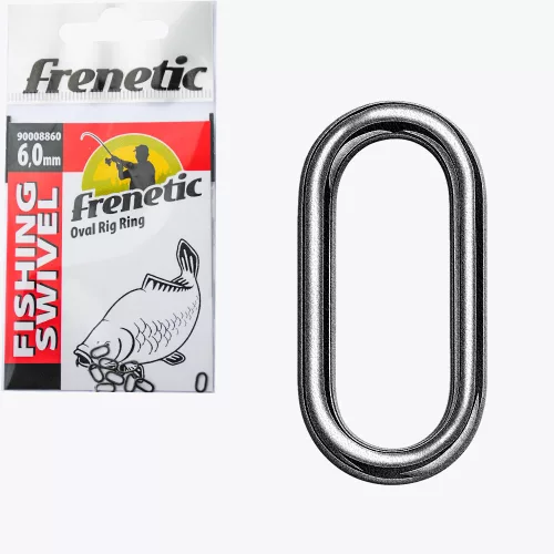 Frenetic Oval gyűrű 6 mm fekete horoggyűrű 10 db/csomag