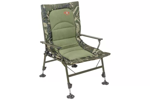 Carp Zoom Összkomfortos horgászfotel, 63 × 60 × 38/100 cm, Camou/Fleece max 120 kg