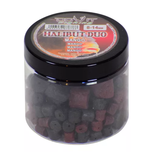Dovit Halibut Duo (fúrt Pellet) Mangó 8–14 mm 100 g horogpellet