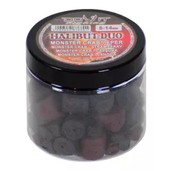   Dovit Halibut Duo (fúrt Pellet) Monster Crab Eper 8–14 mm 100 g horogpellet