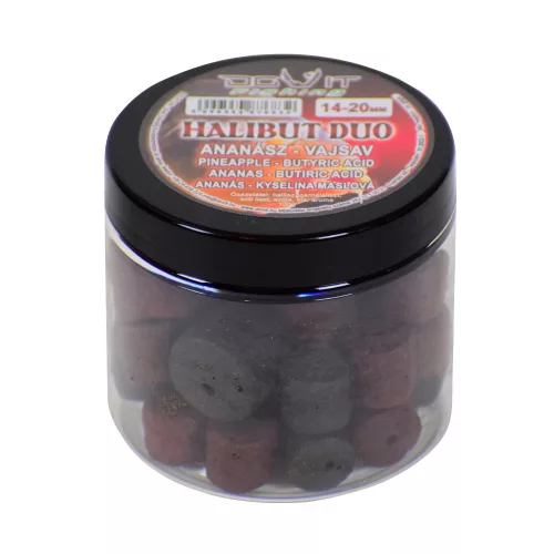 Dovit Halibut Duo (fúrt Pellet) Ananász Vajsav 14–20 mm 100 g horogpellet