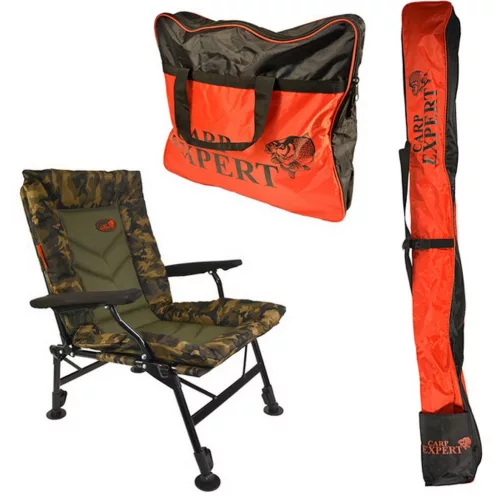 Carp Expert Comfort Camo botzsákos és száktartós horgászszék szett