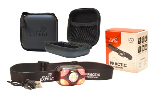 Carp Expert Practic Mini Kemény Tokkal 50 × 35 × 40 mm fejlámpa