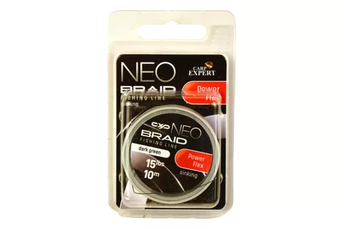 Carp Expert Neo Powerflex Kopásálló Süllyedő 10 m 15 lb sötétzöld fonott előkezsinór