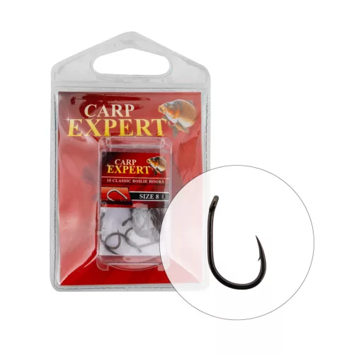 Carp Expert Classic Boilie 8-as fekete nikkel füles szakállas horog