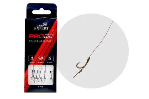 Carp Expert PRO method feeder hajszálelőkés Csalitüskével 10 mm 6-os szakállas előkötött horog 6 db/csomag