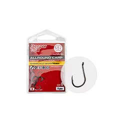   Benzár Mix Allround Carp 1/0-s fekete nikkel füles szakállas horog 5 db/csomag