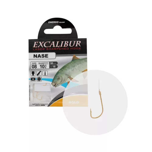 Excalibur Bolo arany 8-as szakállas előkötött horog