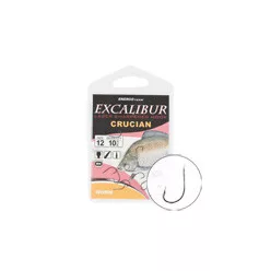   Excalibur Crucian Worm NS 4-es fekete nikkel lapkás szakállas horog