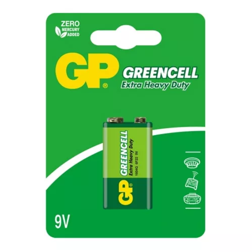 GP Batteries GP GREENCELL 9V 1604 g FÉLTARTÓS bliszteres 1 db. elem