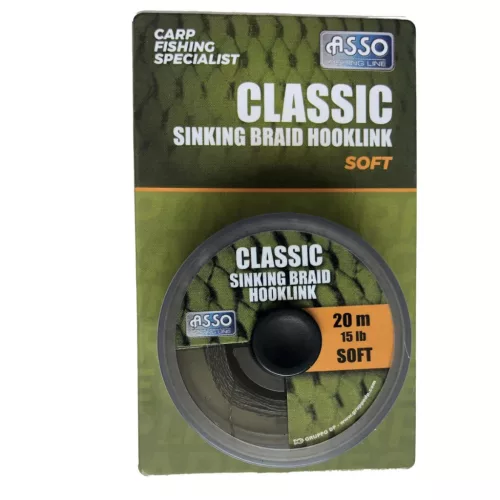 Asso CLASSIC süllyedő BRAID SOFT 20 m 45 lb fonott előkezsinór