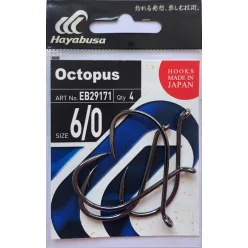 Hayabusa Oktopus 6/0-s harcsázó horog 4 db/csomag