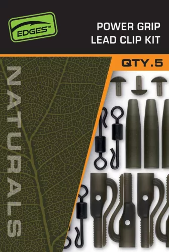Fox Edges Naturals Power Grip ólomkapocs készlet x 5 pontyozó szerelék készlet 5 db/csomag