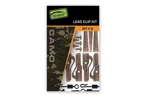 Fox Edges Camo ólomkapocs készlet terepszínű pontyozó szerelék készlet 5 db/csomag
