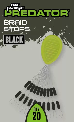 Fox Rage Predator fonott Stops fekete stopper 10 db/csomag