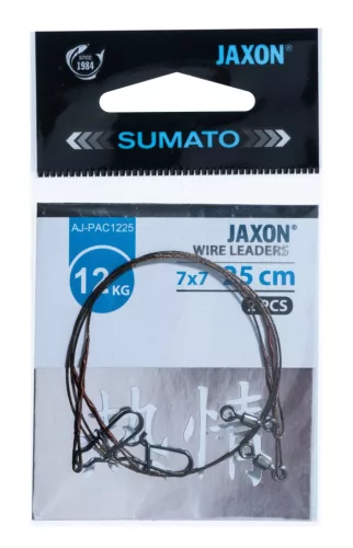 Jaxon sumato 12 kg 30 cm 7 × 7 szálú acélból ragadozóhalas előke 2 db/csomag