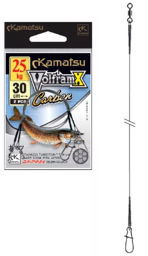Kamatsu volfram x carbon leader 30 cm 5 kg ragadozóhalas előke