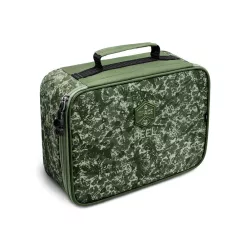   Delphin Reel Space C2 g párnázott terepszínű (zöld) orsótartó táska 33 × 25 × 12 cm