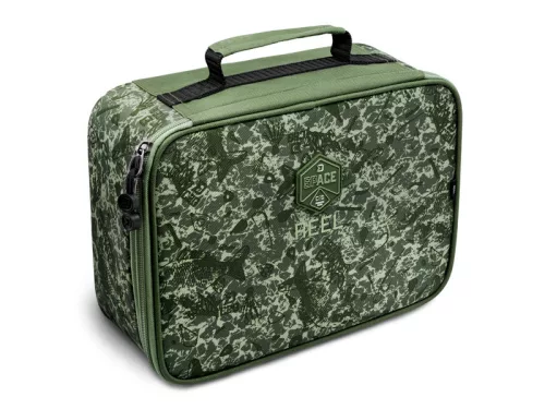 Delphin Reel Space C2 g párnázott terepszínű (zöld) orsótartó táska 33 × 25 × 12 cm