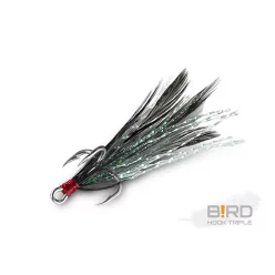   Delphin B!RD Hook TRIPLE tollak #4 fekete 3 db/csomag műlégy