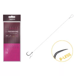   Delphin FLR D-rig 8 cm 0,22 mm Sting 7 mm 6-os szakáll nélküli előkötött horog 6 db/csomag