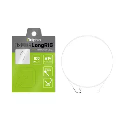   Delphin FDR LongRIG 100 cm 0,2 mm 8-as szakállas előkötött horog 8 db/csomag