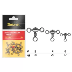 Delphin Átmenő gördülő T #2/28 kg t forgó 10 db/csomag