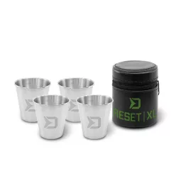   Delphin Reset XL 4v1 Rozsdamentes acél pálinkáspohár készlet 4 × 70 ml