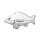 Delphin CARP 3D pontymatrica, króm, 8,3 × 4,5 cm