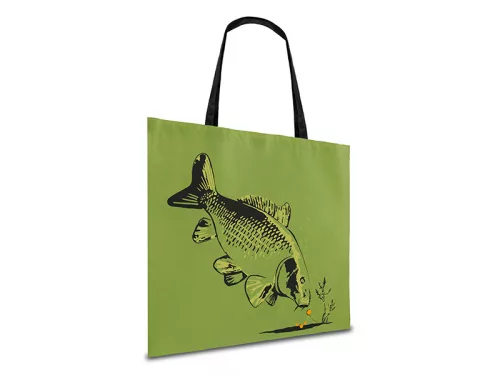 Delphin ShopBAG Carp bevásárlótáska zöld/fekete bevásárlótáska 50 × 45 cm