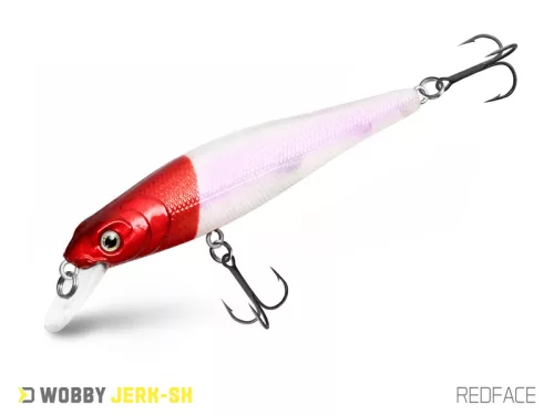 Delphin WOBBY JERK-SH REDFACE 8 cm 6,5 g lebegő minnow wobbler
