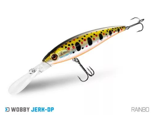 Delphin WOBBY JERK-DP RAINBO 9 cm 12,5 g lebegő minnow wobbler