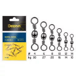 Delphin hordós A-02 BN 10 fekete nikkel forgó 10 db/csomag