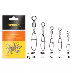 Delphin hengeres Crosslock BN 1/0 fekete nikkel forgókapocs