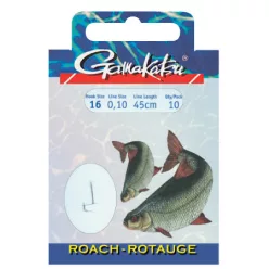  Gamakatsu Roach . BKS-1050N 12-es 45 cm ezüst szakállas előkötött horog 10 db/csomag