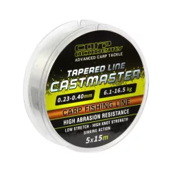   Carp Academy Castmaster Tapered Line 0,23–0,40 mm 5 × 15 m átlátszó felvastagodó monofil dobóelőke