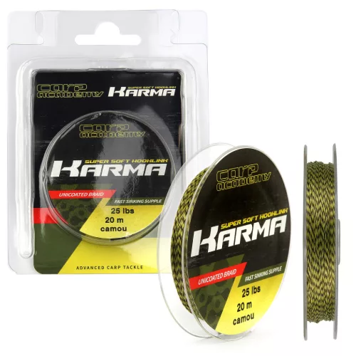 Carp Academy Karma Hooklink 20 m 20 lb terepmintás fonott előkezsinór