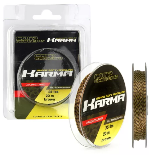 Carp Academy Karma Hooklink 20 m 25 lb barna fonott előkezsinór