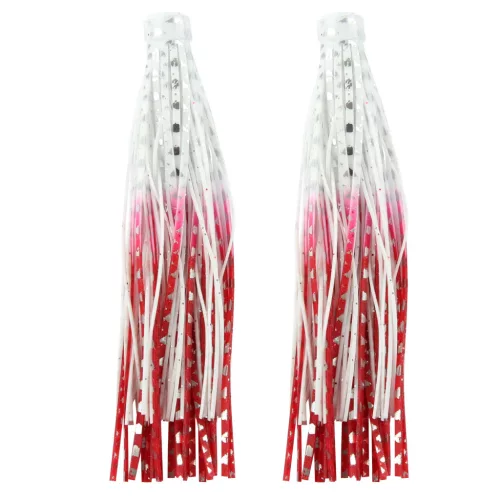 Reiva Silicon Skirt Fehér-Piros-Ezüst 9 cm 2 db/csomag harcsázó vertikális csali