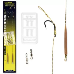   Carp Academy Basic Super Teflon 8-as 25 cm fekete szakállas előkötött horog 2 db/csomag