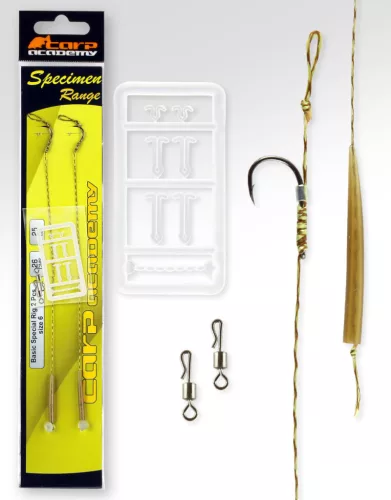 Carp Academy Basic Special 8-as 25 cm fekete szakállas előkötött horog 2 db/csomag
