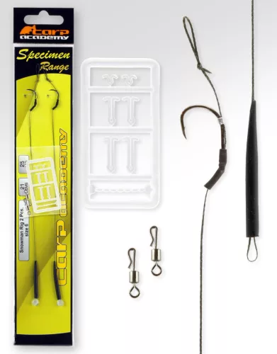 Carp Academy Snowmen 2-es 21 cm fekete szakállas előkötött horog 2 db/csomag