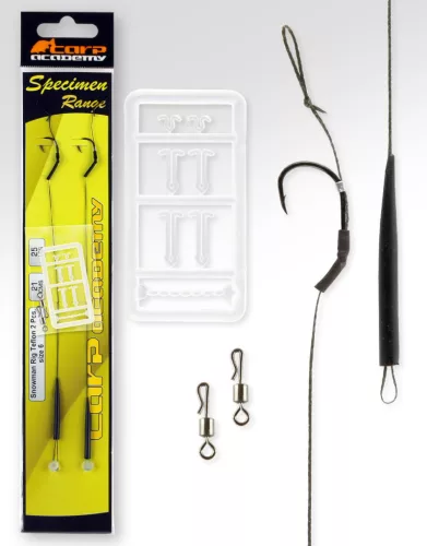 Carp Academy Snowmen Teflon 6-os 21 cm fekete szakállas előkötött horog 2 db/csomag