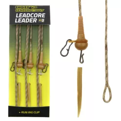   Carp Academy Run Rig 35 lb 75 cm világosbarna ólombetétes szerelék csúszó ólomrögzítéssel 3 db/csomag