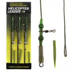   Carp Academy Helicopter Leader 35 lb 75 cm zöld ólombetétes szerelék gyorscserés forgóval 3 db/csomag