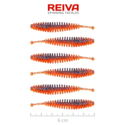   Reiva Tiny Worm narancs Disco 6 cm 1,1 g 6 db/csomag lágy műcsali