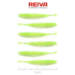   Reiva Tiny Worm Flash chartreuse 6 cm 1,1 g 6 db/csomag lágy műcsali