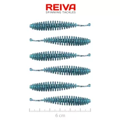   Reiva Tiny Worm kék Shiner 6 cm 1,1 g 6 db/csomag lágy műcsali
