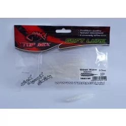 Top Mix Shiner Worm fehér gyöngyház 6 cm lágy műcsali
